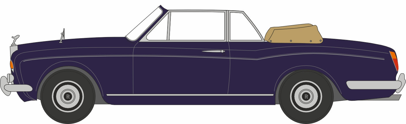 Oxford Diecast 1:76 Scale OO Rolls Royce Corniche Indigo Blue 76RRC001 Left