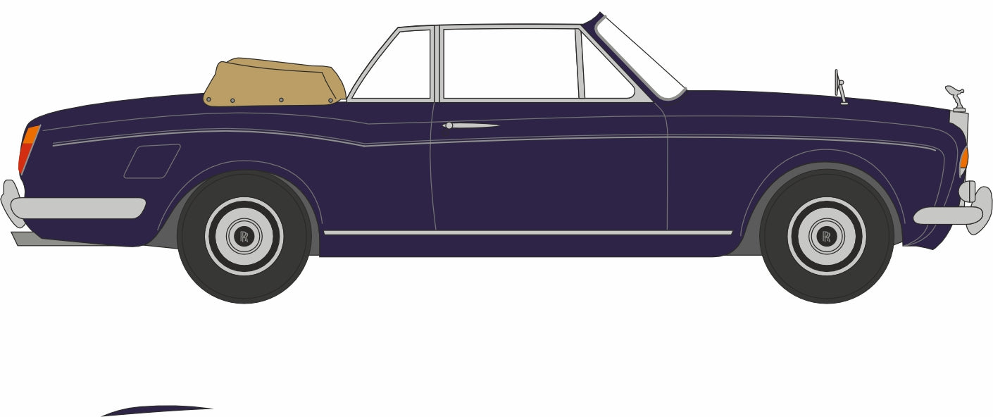 Oxford Diecast Rolls Royce Corniche Convertible Open Indigo Blue 43RRC001 1:43rd scale model right