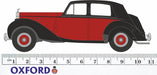 Oxford Diecast 1:43rd Scale Rolls Royce Silver Dawn/std Steel Maroon/black 43RSD001 Measurements