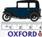 Oxford Diecast 76ASS002 Austin Seven RN Saloon Light Royal Blue - 1:76 Scale Measurements