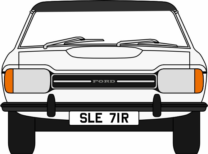 Oxford Diecast White Ford Capri Mk2 - 1:76 Scale 76CPR003 Front