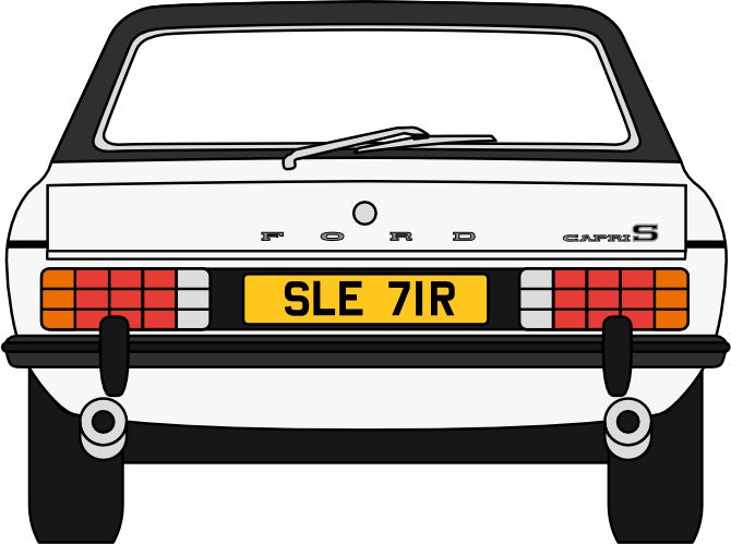 Oxford Diecast White Ford Capri Mk2 - 1:76 Scale 76CPR003 Rear