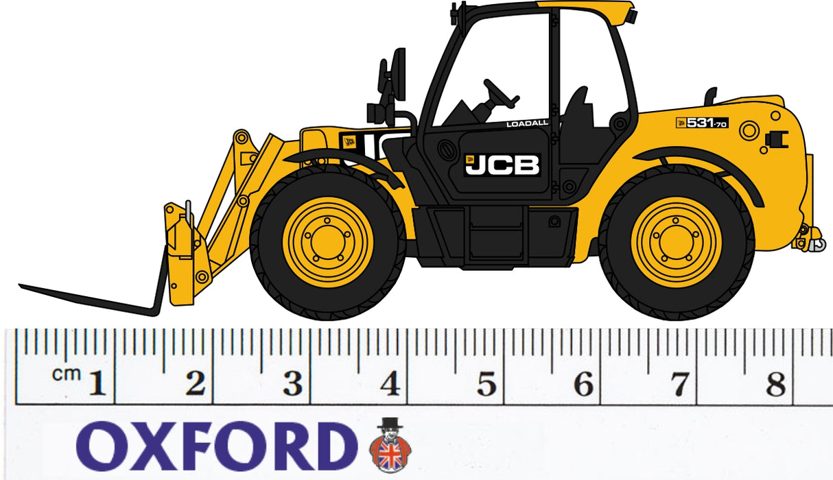 Oxford Diecast JCB 531 70 Loadall JCB 76LDL001 1:76 Scale Measurements