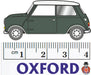 Oxford Diecast Almond Green/Old English White Austin Mini - 1:76 Scale 76MN003 Dimensions