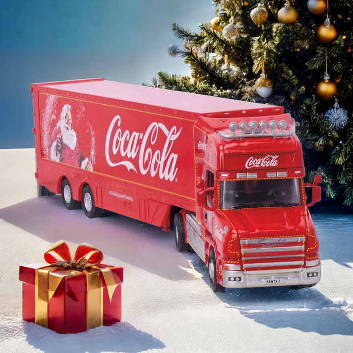 Oxford Diecast Coca Cola T Cab Box Trailer - 1:76 Scale 76TCAB004CC Front at Christmas