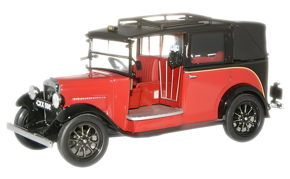 Oxford Diecast Burgundy Austin Low Loader Taxi - 1:43 Scale AT004