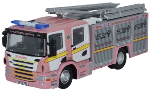 Oxford Diecast Merseyside Pink F and R Scania CP31 Pump Ladder - 1:76 76SFE008