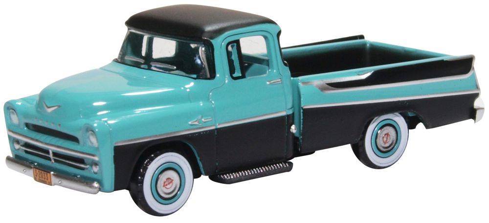 Oxford Diecast Dodge D100 Sweptside Pick Up 1957 Turquoise/Jewel Black 87DP57002