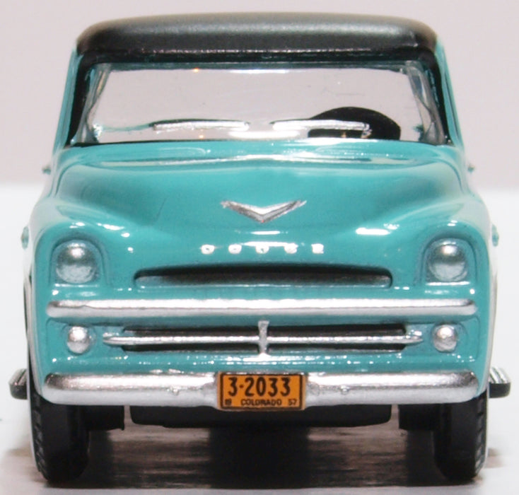 Oxford Diecast Dodge D100 Sweptside Pick Up 1957 Turquoise/Jewel Black 87DP57002