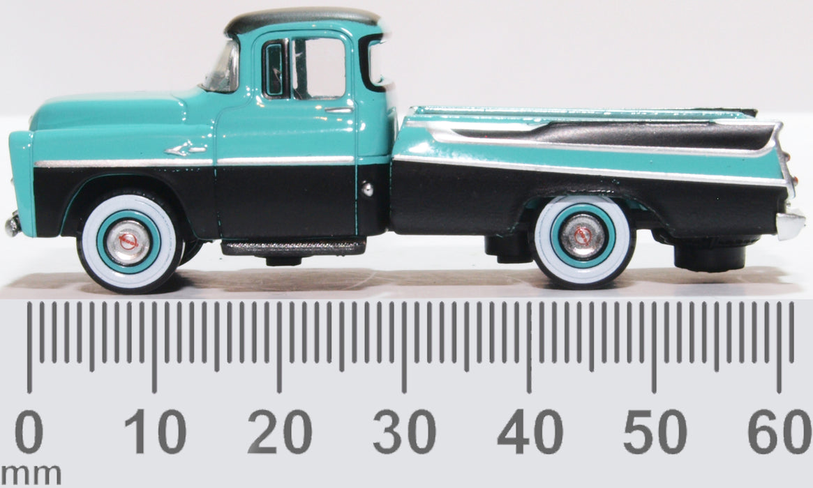 Oxford Diecast Dodge D100 Sweptside Pick Up 1957 Turquoise/Jewel Black 87DP57002