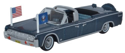 Oxford Diecast 1961 Lincoln Continental X100 Presidential Blue Metalli 87LC61001