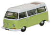 Oxford Diecast Lime Green_ White VW Bay Window Camper - 1:148 Scale NVW012