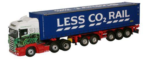OXFORD DIECAST STOB022 Scania Highline Skeletal Trailer & Container 1:76 Scale Model Stobart Theme
