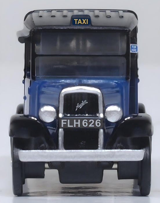 Oxford Diecast 1:!20 Scale TT Austin Low Loader Taxi Oxford Blue Front