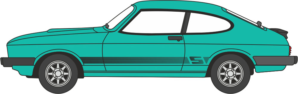 Oxford Diecast Ford Capri Mk3 Peppermint Sea Green 1:120 Scale