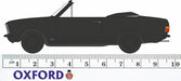 Oxford Diecast 1:43 Scale Ford Cortina MKII Crayford Convertible Black and White 43CCC004 Measurements