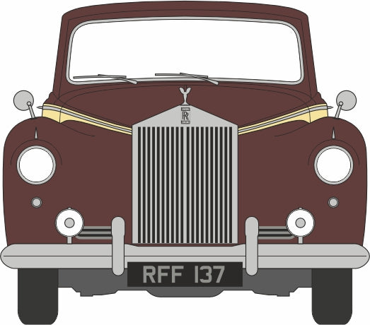 Oxford Diecast Rolls Royce Silver Cloud/hooper Empress Brown/cream 43EMP001  1:43 scale model front