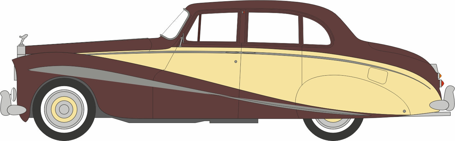Oxford Diecast Rolls Royce Silver Cloud/hooper Empress Brown/cream 43EMP001  1:43 scale model left