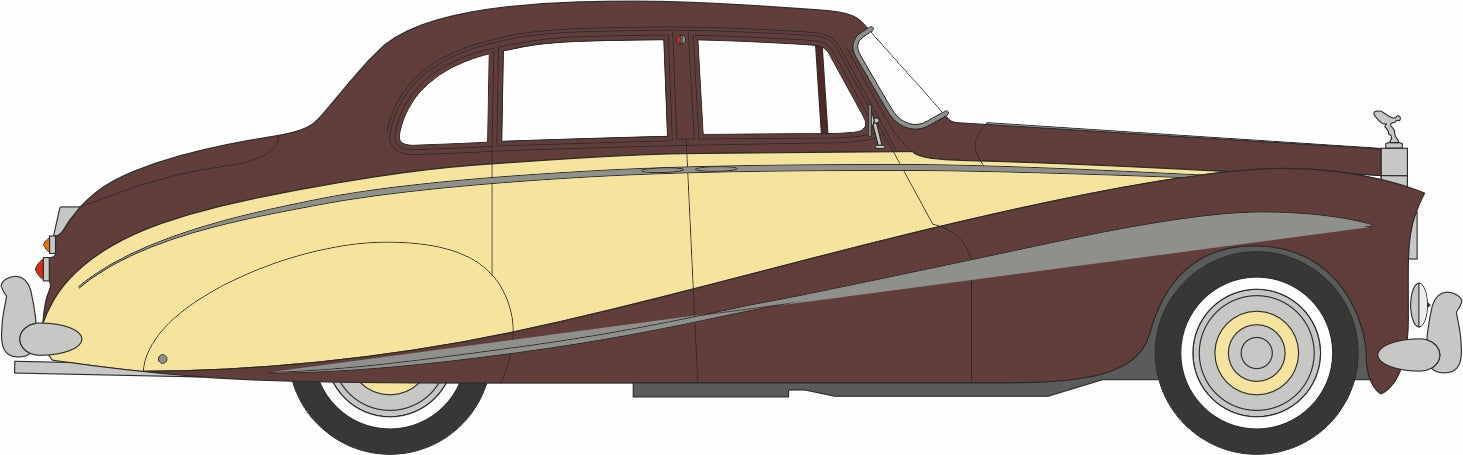 Oxford Diecast Rolls Royce Silver Cloud/hooper Empress Brown/cream 43EMP001  1:43 scale model right