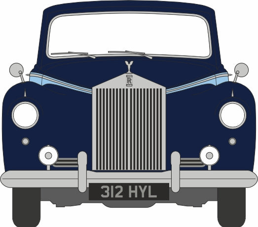 Oxford Diecast Rolls Royce Silver Cloud Hooper Empress Two Tone Blue 43EMP002 1:43 scale model front