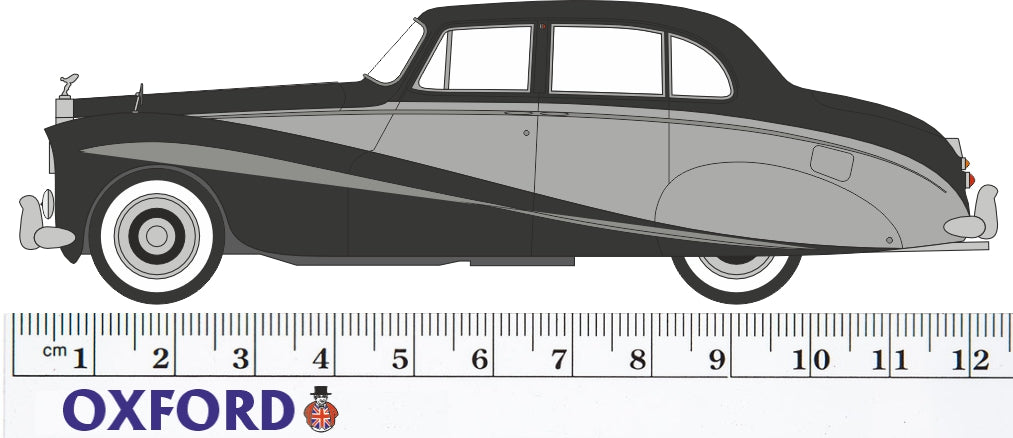 Oxford Diecast Rolls Royce Silver Cloud/Hooper Empress Black/Silver 43EMP003 1:43 scale model measurements