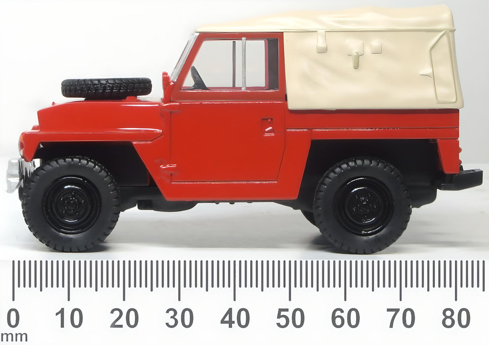 Oxford Diecast 1:43rd Scale Red Land Rover Lightweight Measurements