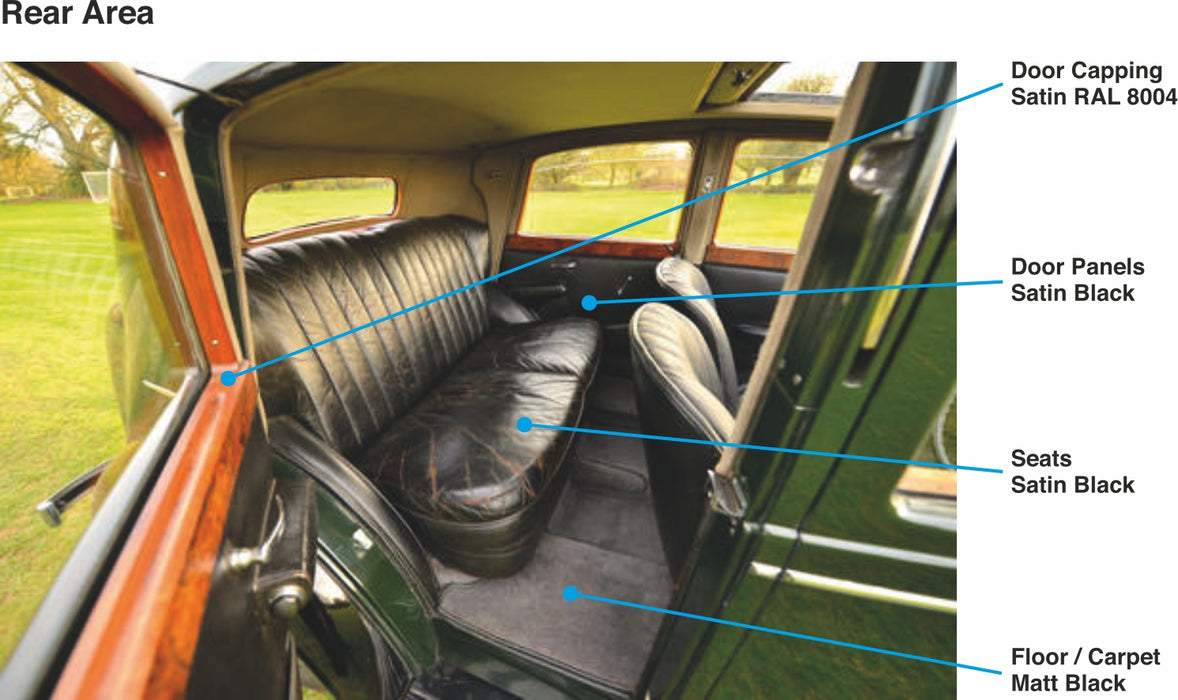 Oxford Diecast Rolls Royce 25/30 1:43 scale - Thrupp & Maberley Dark Green/Black 43R25002 Interior 2