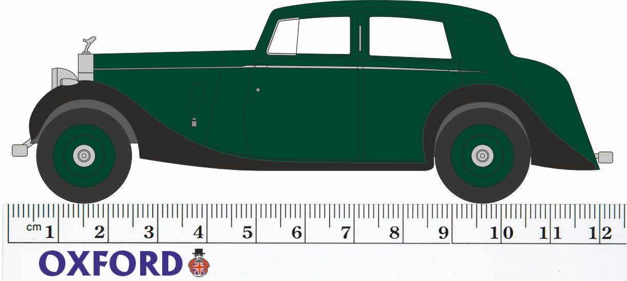 Oxford Diecast Rolls Royce 25/30 1:43 scale - Thrupp & Maberley Dark Green/Black 43R25002 Measurements