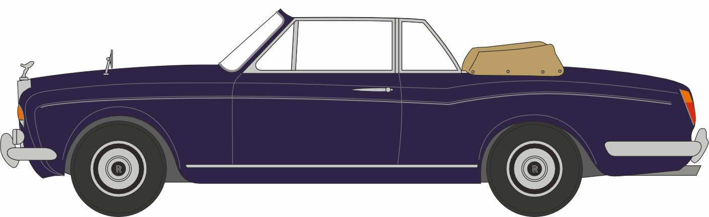 Oxford Diecast Rolls Royce Corniche Convertible Open Indigo Blue 43RRC001 1:43rd scale model left