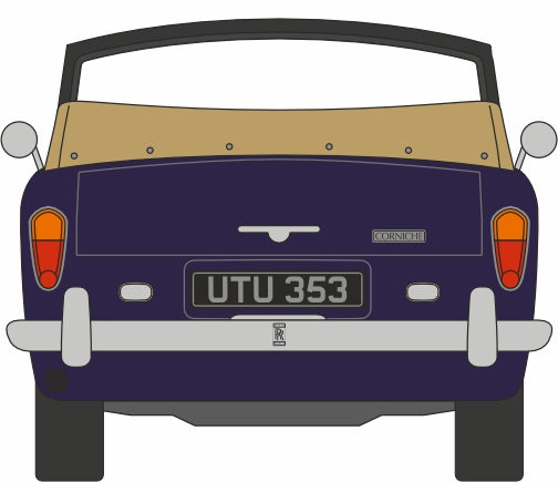 Oxford Diecast Rolls Royce Corniche Convertible Open Indigo Blue 43RRC001 1:43rd scale model rear