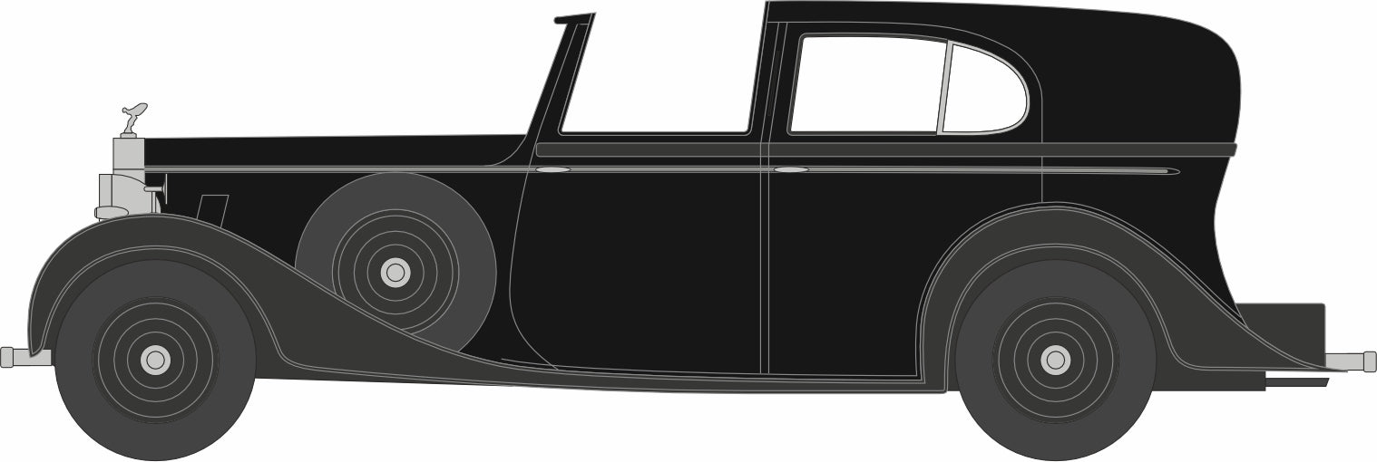 Oxford Diecast Rolls Royce Phantom III SdV HJ Mulliner Black - 1:43 Scale 43RRP3001 Left