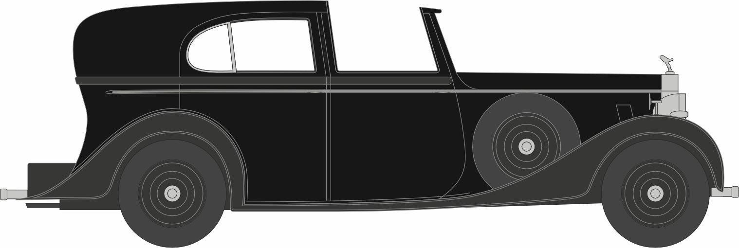 Oxford Diecast Rolls Royce Phantom III SdV HJ Mulliner Black - 1:43 Scale 43RRP3001 Right