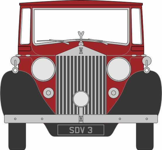 Oxford Diecast 1:43rd Scale Rolls Royce Phantom III SDV Mulliner Claret and Black 43RRP3003 Front