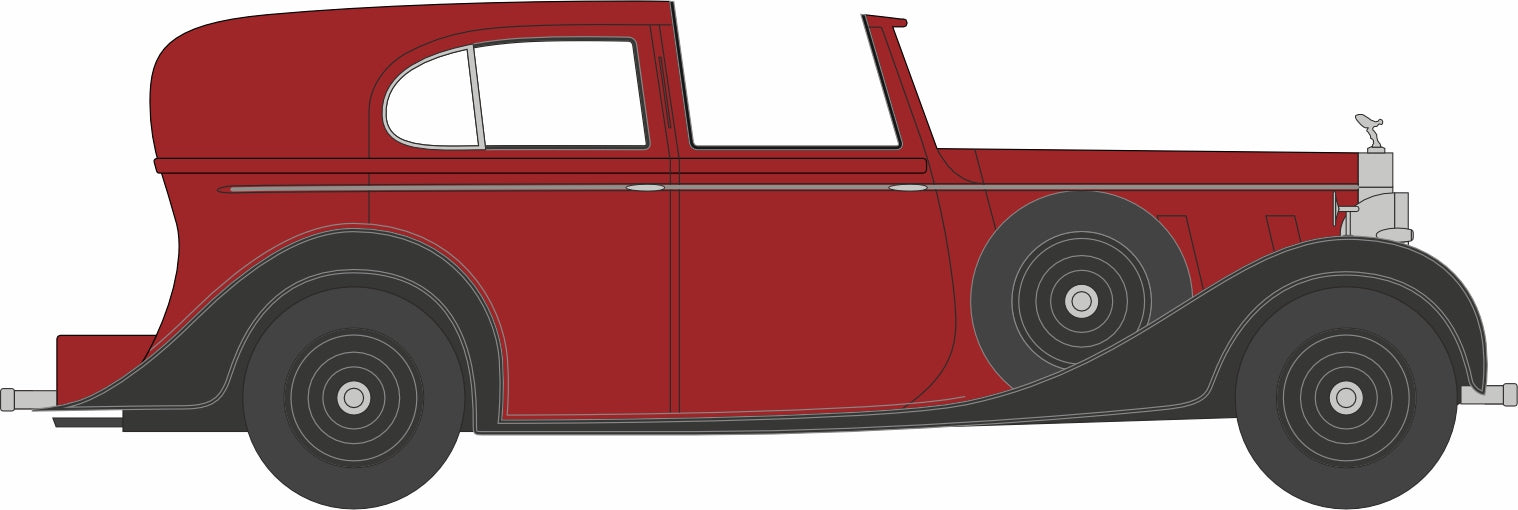 Oxford Diecast 1:43rd Scale Rolls Royce Phantom III SDV Mulliner Claret and Black 43RRP3003 Right