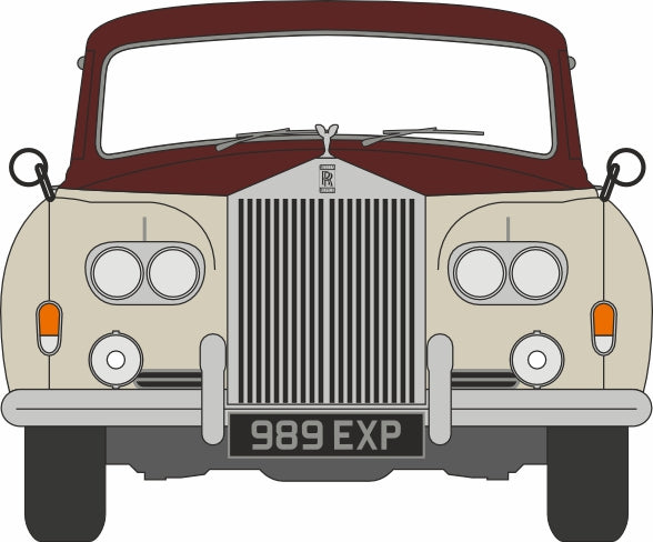 Oxford Diecast 1:76 Scale OO Rolls Royce Phantom V Burgundy/silver Sand 76RRP5002 Front