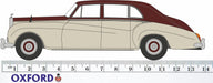 Oxford Diecast Rolls Royce Phantom V James Young Burgundy and Silversand 1:43rd Scale Measurements