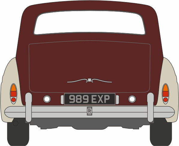 Oxford Diecast 1:76 Scale OO Rolls Royce Phantom V Burgundy/silver Sand 76RRP5002 Rear
