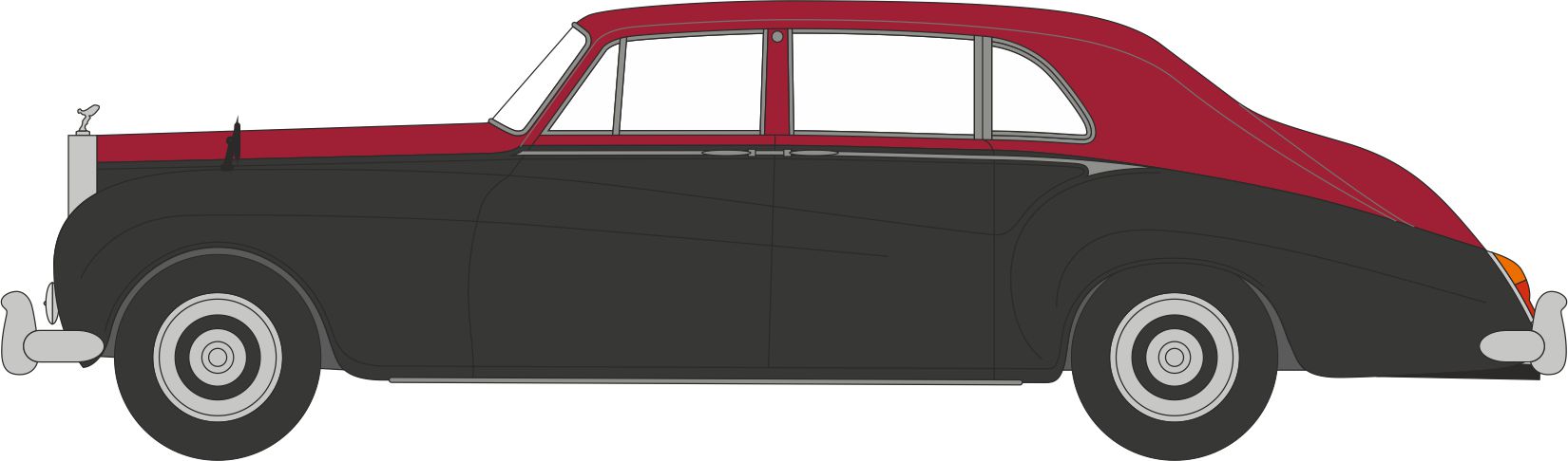 Oxford Diecast Rolls Royce Phantom V James Young Claret/Black 1:43