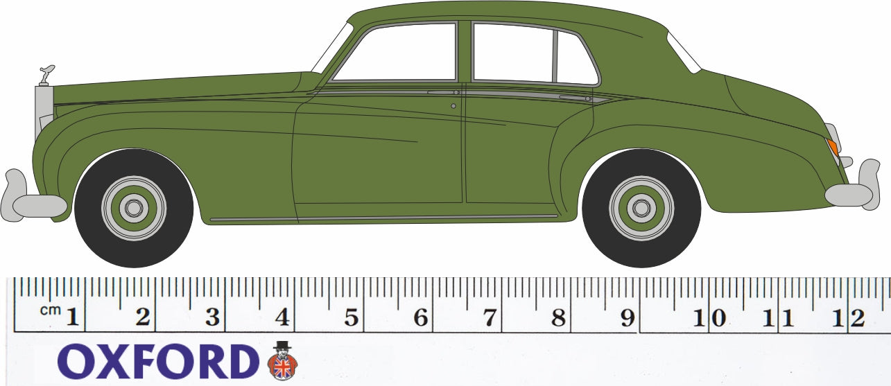 Oxford Diecast 1:43rd Scale Rolls Royce Silver Cloud I Smoke Green 43RSC003 Measurements