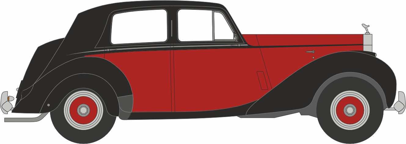 Oxford Diecast 1:43rd Scale Rolls Royce Silver Dawn/std Steel Maroon/black 43RSD001 Right