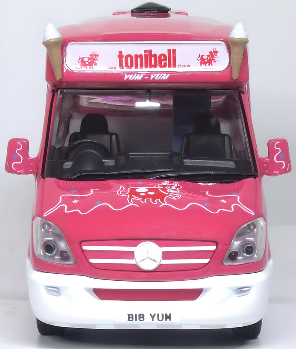 Oxford Diecast 43WM009 Tonibell Ice Cream Van Pink 1:43 Scale Front