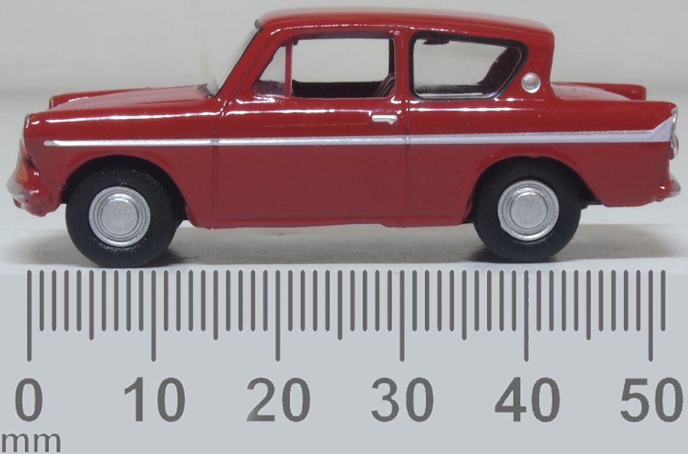 Oxford Diecast Ford Anglia Monaco Red 1:76