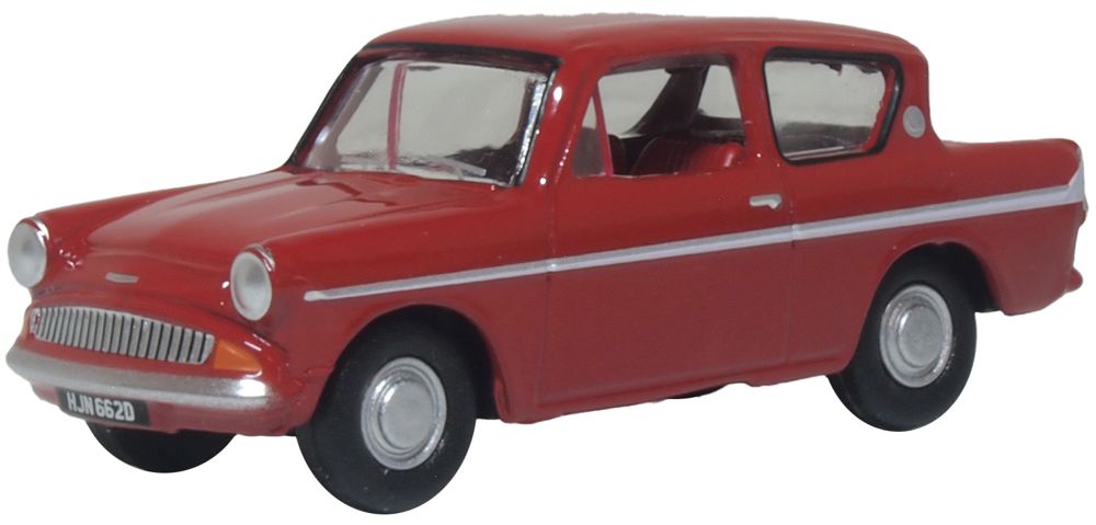 Oxford Diecast Ford Anglia Monaco Red 1:76