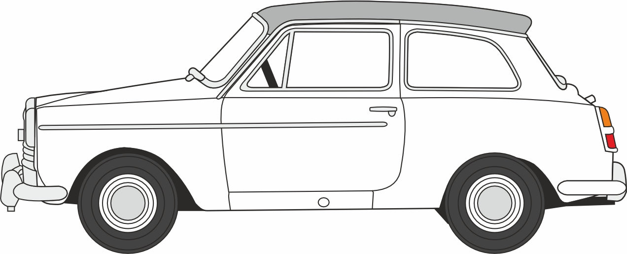 Oxford Diecast Austin A40 MkII Snowberry White/Cumulus Grey 1:76 Scale