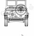 Oxford Diecast RASC Fire Service Austin Champ 76AC004 Rear Line Drawing