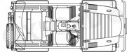 Oxford Diecast RASC Fire Service Austin Champ 76AC004 Top Line Drawing