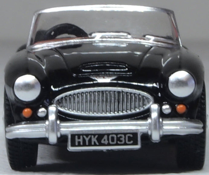 Oxford Diecast Austin Healey 3000 Black/burgundy 1:76