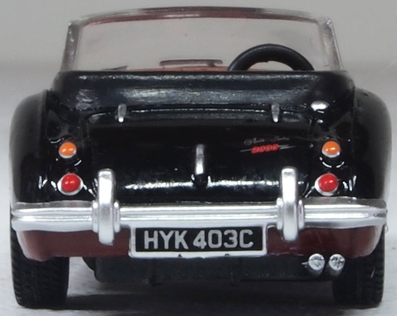 Oxford Diecast Austin Healey 3000 Black/burgundy 1:76