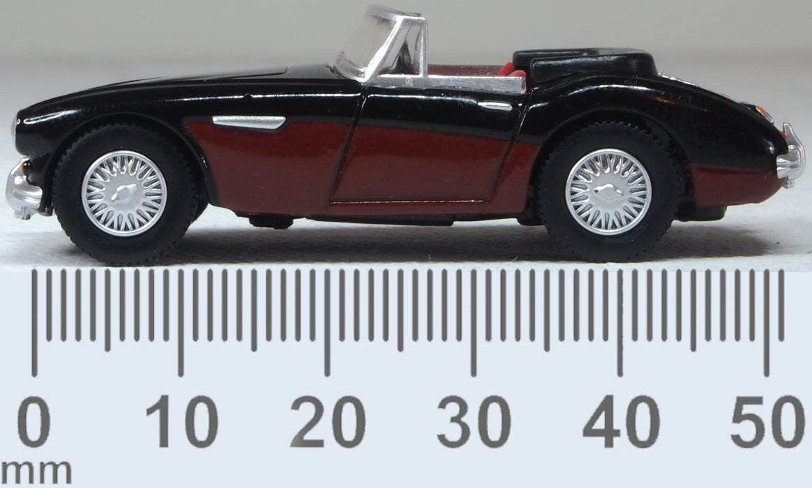 Oxford Diecast Austin Healey 3000 Black/burgundy 1:76