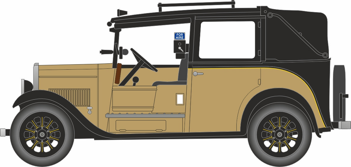 Oxford Diecast Austin Low Loader Taxi Fawn 1:76 Scale